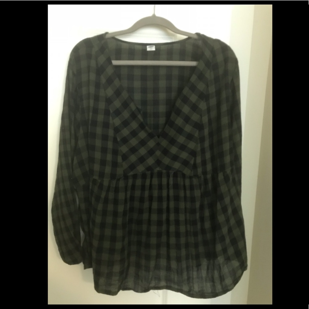 Old Navy: Olive and Black Blouse